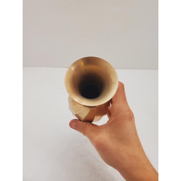 Vintage Indian Solid Brass Swirl Vase | Polished - Picture 5 of 10